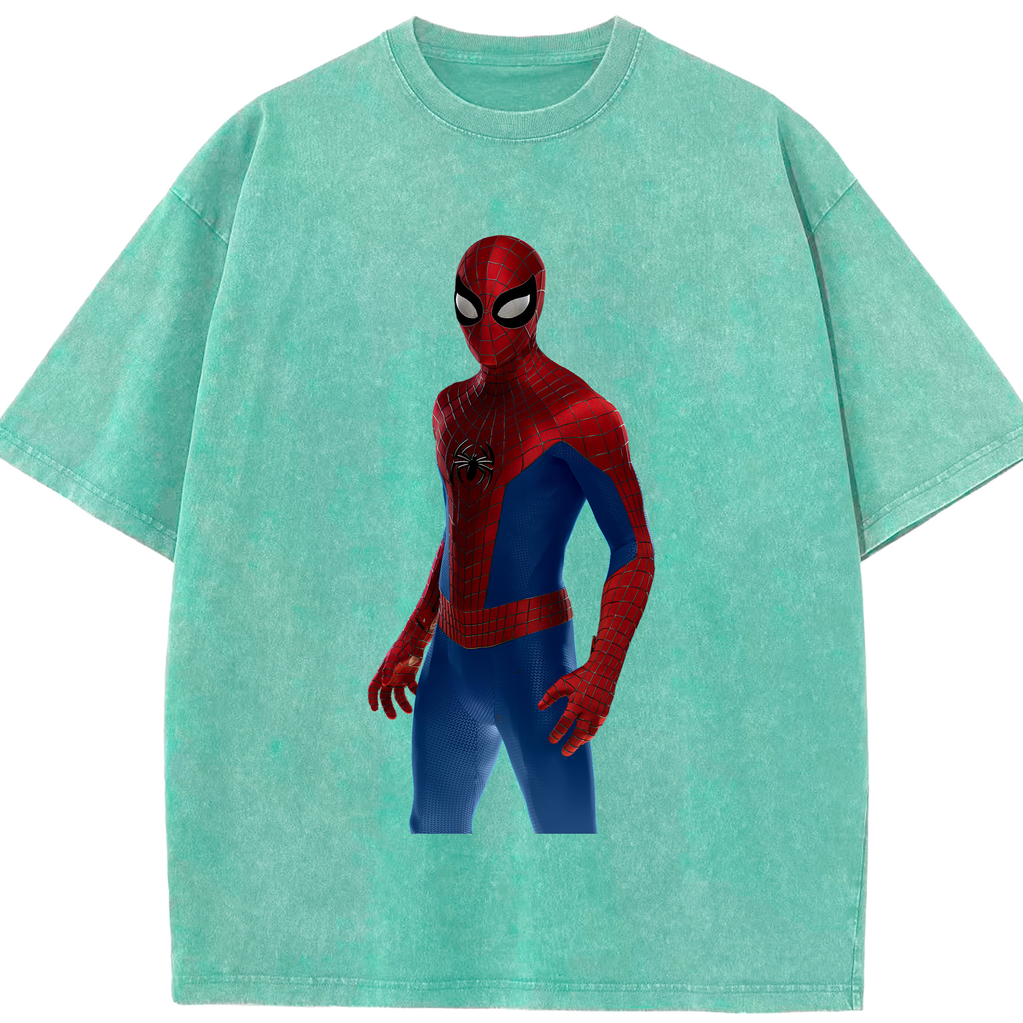 （画像用） Spider Man スパイダーマン 綿100% ヴィンテージ風 半袖Tシャツ（フロントプリント）